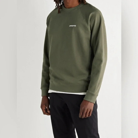 Patagonia Printed Organic Loopback Cotton-Jersey Sweatshirt - Green size XS - Picture 1 of 9